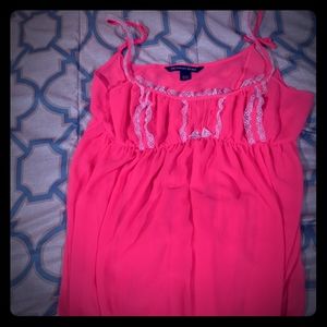 Victoria's secret XL hot pink lace trim 2 PC